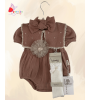 Kız Bebek Tulum Seti – Fiyonklu & Çoraplı Şık Tasarım