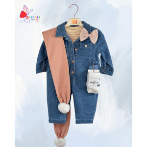 Kız Çocuk Kot Elbise Uzun Kollu – Şık ve Rahat Denim Elbise 